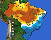 Mapa de temperaturas máximas do Brasil