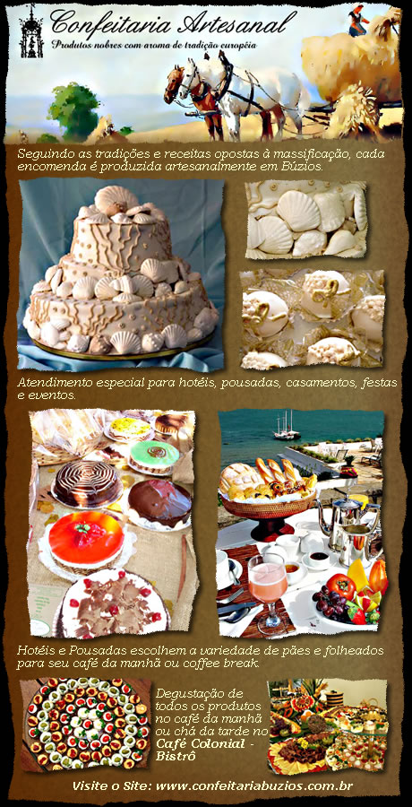 Confeitaria Artesanal - Buffets para Festas e Eventos - Armação de Búzios