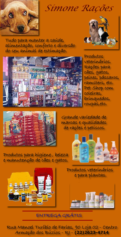 Simone Rações - Pet Shop Produtos Veterinários - Armação de Búzios 