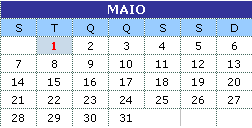 Calendrio Maio 2012